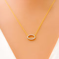 Priceless Oval 18k Gold + Diamond Necklace 