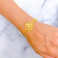 Delicate Diamond-Shaped 22k Gold Bracelet 