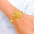 Festive Floral Dome 22k Gold Bracelet 