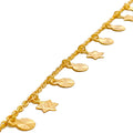 Plush Charming 22K Gold Charm Bracelet