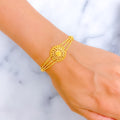 Majestic Dazzling Floral 22k Gold Bracelet 