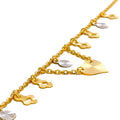 Gorgeous Heart 22K Gold Charm Bracelet
