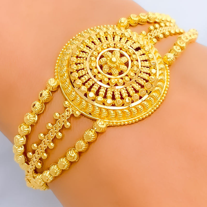 Extravagant Dual Layered 22k Gold Bead Bracelet 