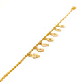 Dangling Detailed 22K Gold Charm Bracelet