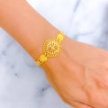 Radiant Round Floral 22k Gold Bracelet 