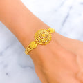 Radiant Round Floral 22k Gold Bracelet 