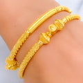 Traditional Fine Beaded 22k Gold Pipe Bangles 