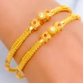 Vibrant Festive 22k Gold Pipe Bangles 