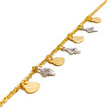 Posh Heart 22K Gold Charm Bracelet