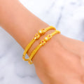 Vibrant Festive 22k Gold Pipe Bangles 