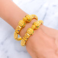 Royal Meenakari Leaf 22k Gold Pipe Bangles 