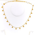 Dainty Tasseled 22K Gold Necklace - 18"  