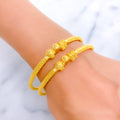 Unique Radiant 22k Gold Pipe Bangles