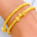 Unique Radiant 22k Gold Pipe Bangles