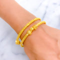 Unique Radiant 22k Gold Pipe Bangles