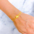 Reflective Floral 21k Gold Bracelet 