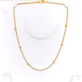 Graceful Dressy 22k Gold Pearl Necklace - 16"