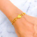 Fancy Heart 21k Gold Bracelet 
