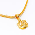 Lightweight Adorned 22k Gold OM Pendant