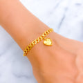 Dangling Heart 21k Gold Bracelet 