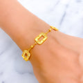 Reflective Rectangle 21k Gold Bracelet 