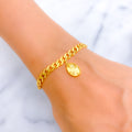 Ritzy Hanging Charm 21k Gold Bracelet 
