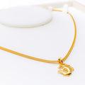 Slender Posh 22k Gold OM Pendant