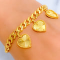 Iconic Heart Trio 21k Gold Bracelet 