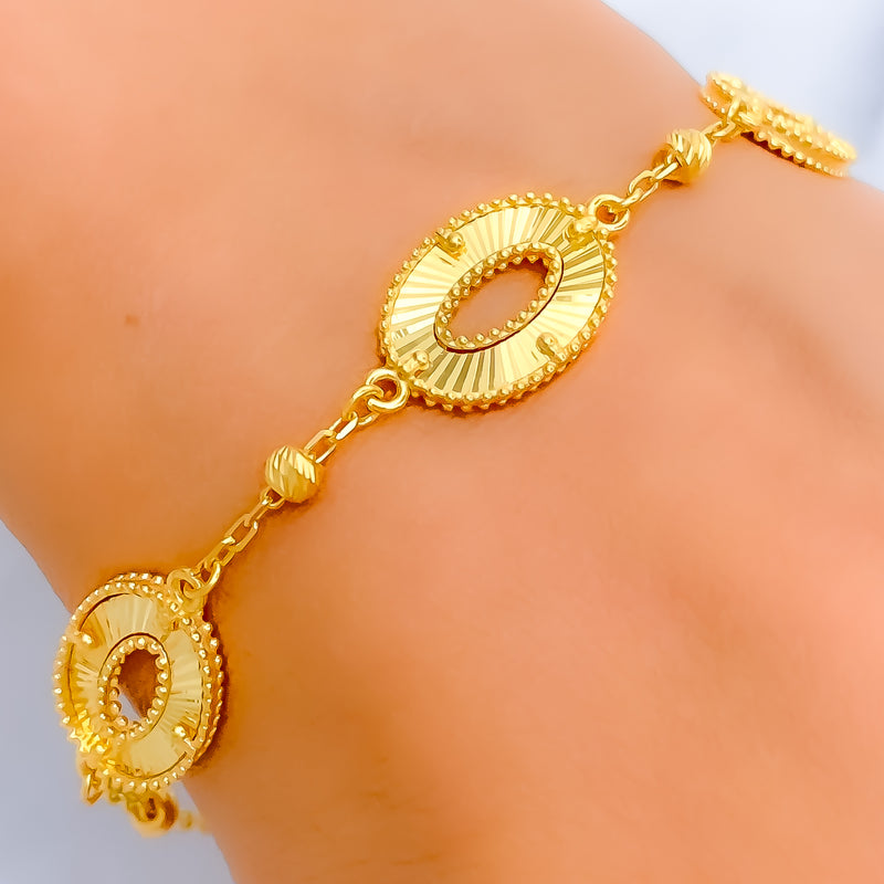 High Finish Oval 21k Gold Bracelet