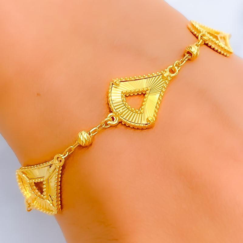 Decadent Fanned 21k Gold Bracelet