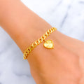 Upscale Heart 21k Gold Bracelet