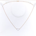 Glam Heart Shaped 18k Gold + Diamond Necklace 