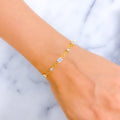 Alternating Chain Linked Diamond + 18k Gold Bracelet