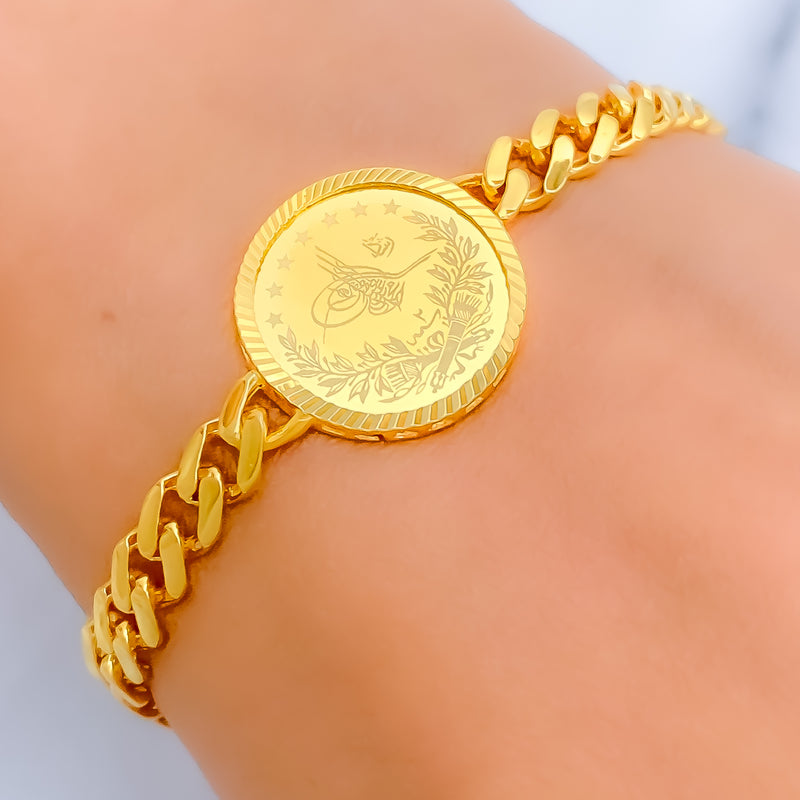 Dapper Circular 21k Gold Coin Bracelet 