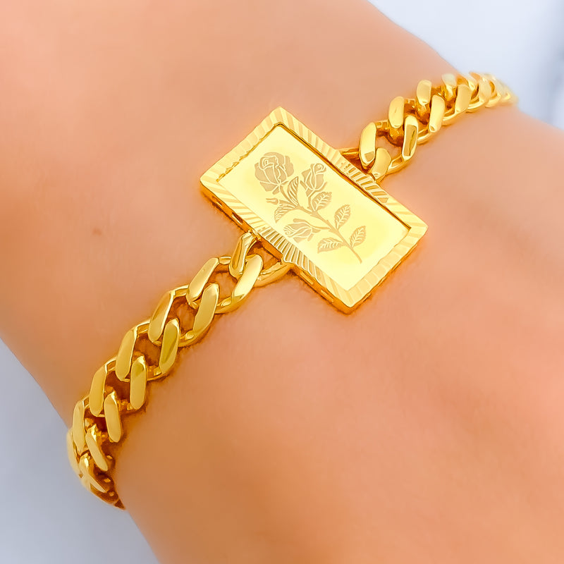 Striking Stylish 21k Gold Coin Bracelet 