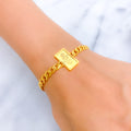 Striking Stylish 21k Gold Coin Bracelet 