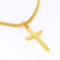 Textured 22k Gold Cross Pendant