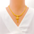 Graceful Beaded Drop 22k Gold Necklace Set