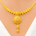 Graceful Beaded Drop 22k Gold Necklace Set