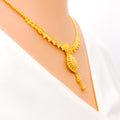 Graceful Beaded Drop 22k Gold Necklace Set
