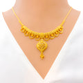 Floral Laced 22k Gold Necklace Set