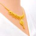 Floral Laced 22k Gold Necklace Set