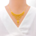 Sophisticated Tasseled 22k Gold Necklace Set