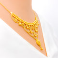 Sophisticated Tasseled 22k Gold Necklace Set