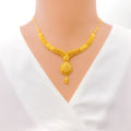 Bold Beaded Drop 22k Gold Necklace Set