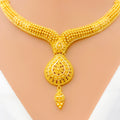 Bold Beaded Drop 22k Gold Necklace Set