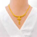 Elegant Fanned 22k Gold Necklace Set
