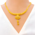 Elegant Fanned 22k Gold Necklace Set