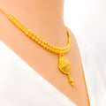 Striped Feathered 22k Gold Necklace Set