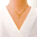 H Diamond Letter + 18k Gold Pendant 